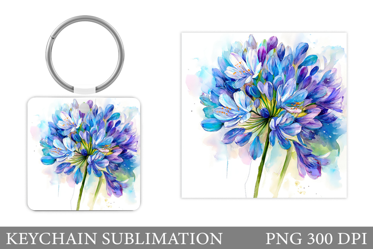 Flowers Keychain Sublimation. Floral Keychain Design
