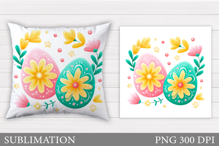 Easter Eggs Pillow Design. Easter Pillow Sublimation