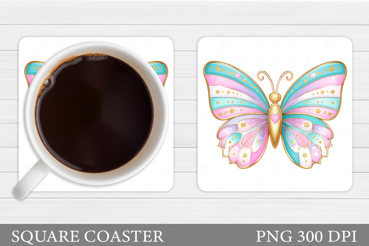 Butterfly Coaster Design. Butterfly Sublimation