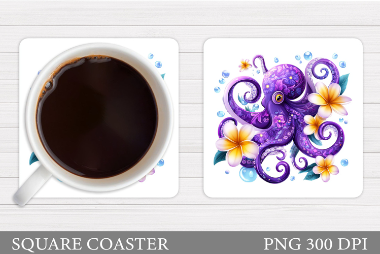Octopus Coaster Design. Sea Coaster Sublimation