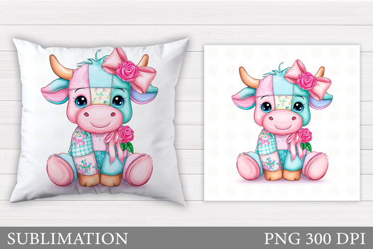 Cute Cow Pillow Design. Cute Cow Sublimation