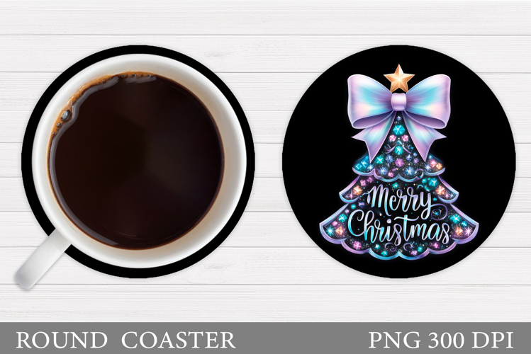 Christmas Tree Coaster Sublimation. Christmas Coaster Design