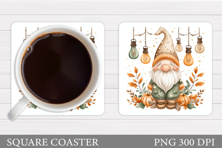 Fall Gnome Coaster Design. Fall Coaster Sublimation