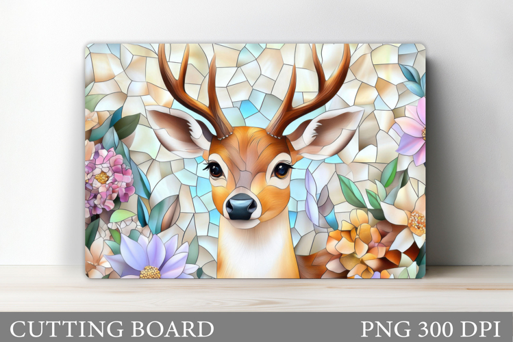 Cute Deer Cutting Board. Deer Flowers Cutting Board Design
