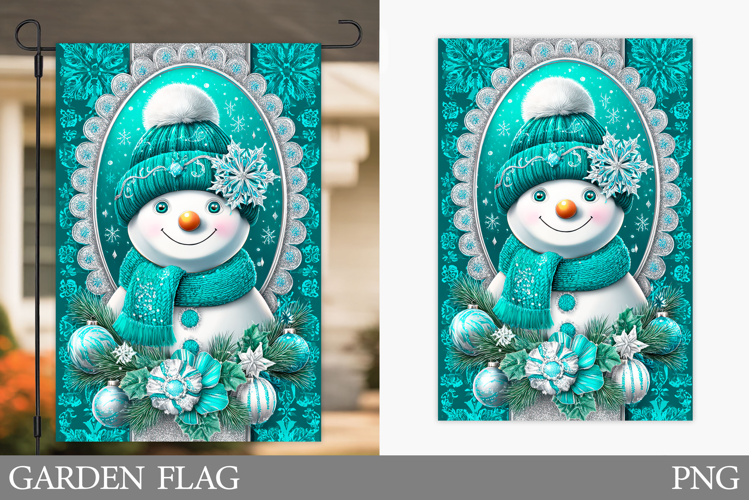 Cute Snowman Garden Flag. Christmas Garden Flag Design