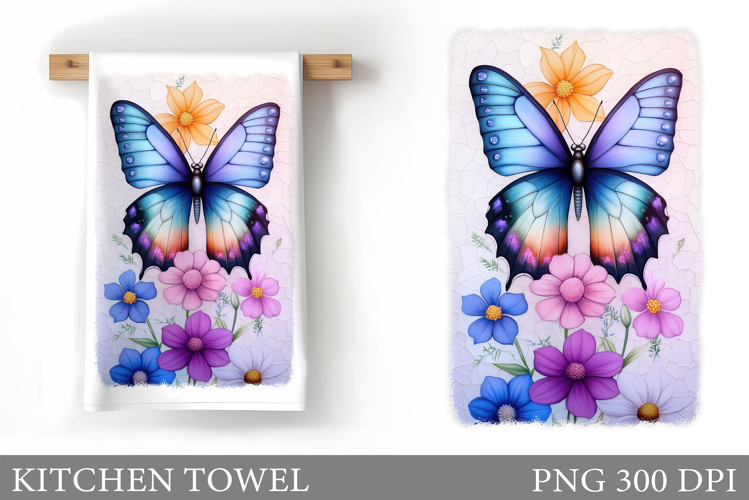 Butterfly Kitchen Towel Design. Butterfly Sublimation