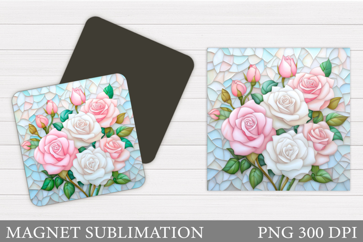 Roses Magnet Design. Flowers Magnet Sublimation