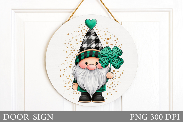 St Patrick Gnome Door Sign. St Patrick Door Sign Design