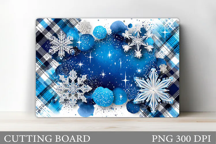 Snowflakes Cutting Board. Christmas Cutting Board Design