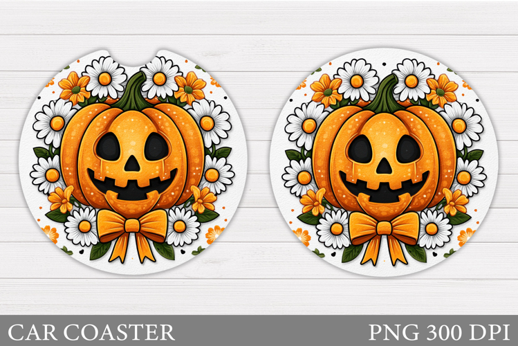 Halloween Pumpkin Coaster. Halloween Car Coaster Sublimation