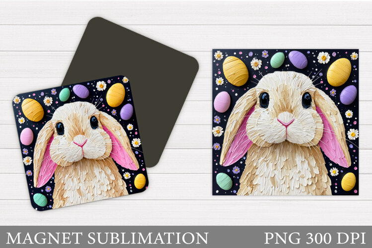 Easter Bunny Magnet Design. Easter Magnet Sublimation example image 1