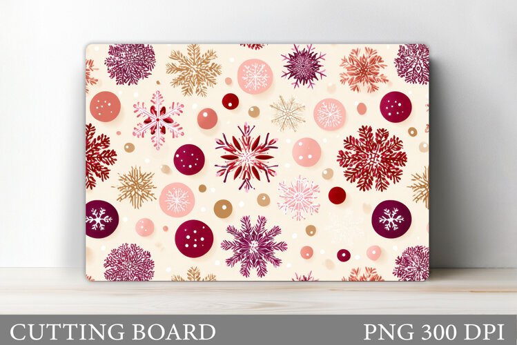 Snowflakes Cutting Board. Christmas Cutting Board Design example image 1