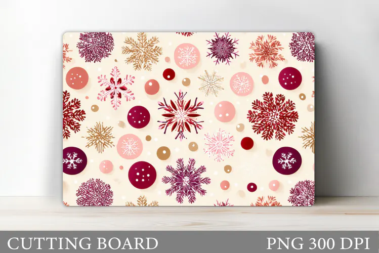 Snowflakes Cutting Board. Christmas Cutting Board Design