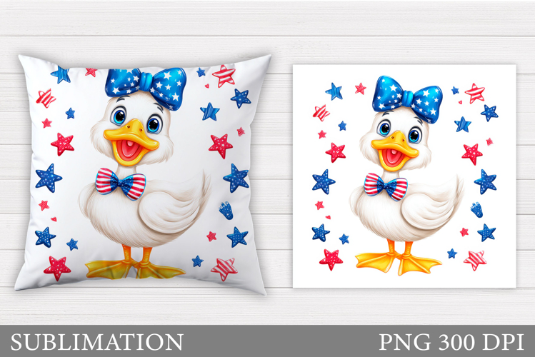 Cute Goose Sublimation. Funny Goose Pillow Design example image 1