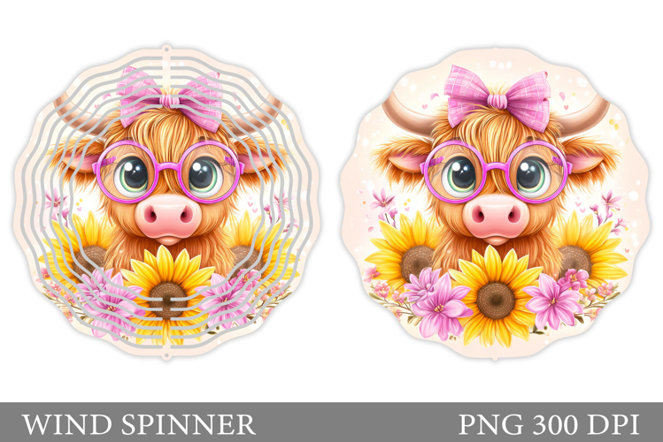 Cute Cow Wind Spinner Design. Cute Cow Sublimation