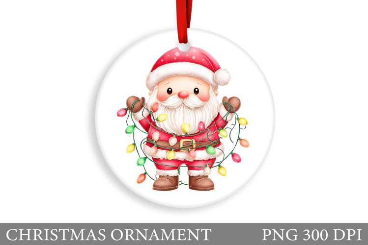 Cute Santa Claus Christmas Ornament. Santa Claus Sublimation