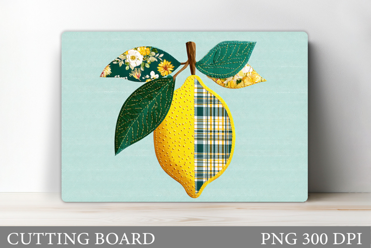 Patchwork Lemon Cutting Board. Citrus Cutting Board Design