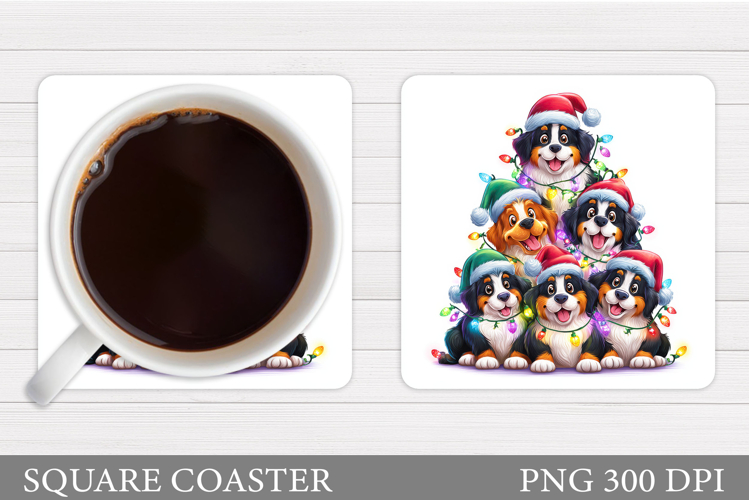 Christmas Dog Coaster. Christmas Coaster Sublimation