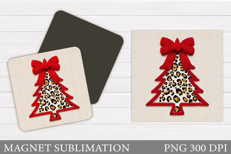Crochet Christmas Tree Magnet. Christmas Magnet Sublimation example image 1