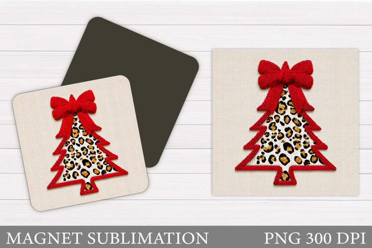 Crochet Christmas Tree Magnet. Christmas Magnet Sublimation