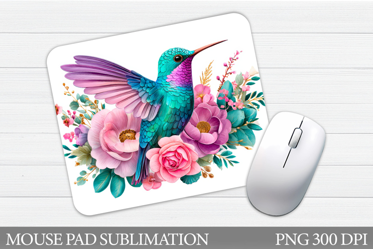 Hummingbird Mouse Pad Design. Flowers Birds Mouse Pad