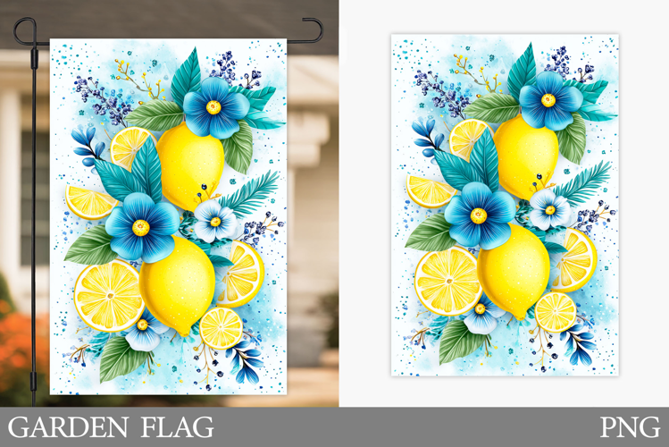 Lemons Garden Flag Design. Summer Garden Flag Sublimation