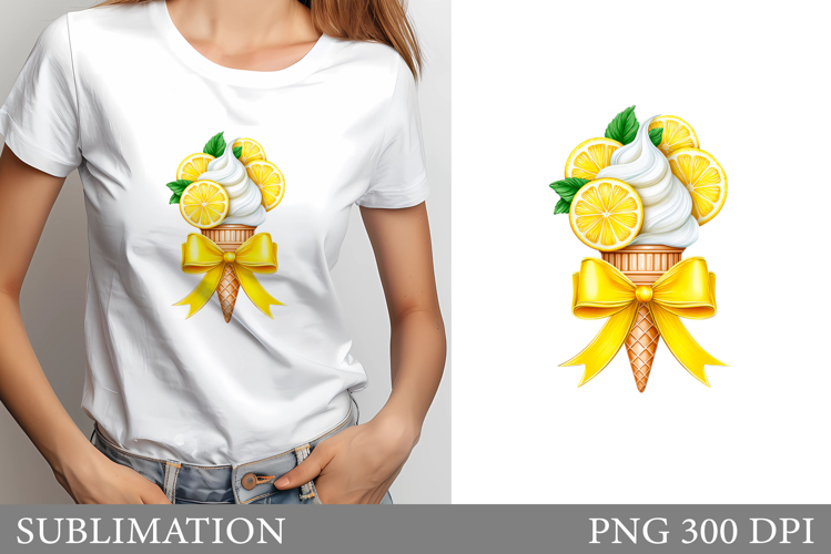Ice Cream Sublimation. Lemons Ice Cream T-Shirt Design