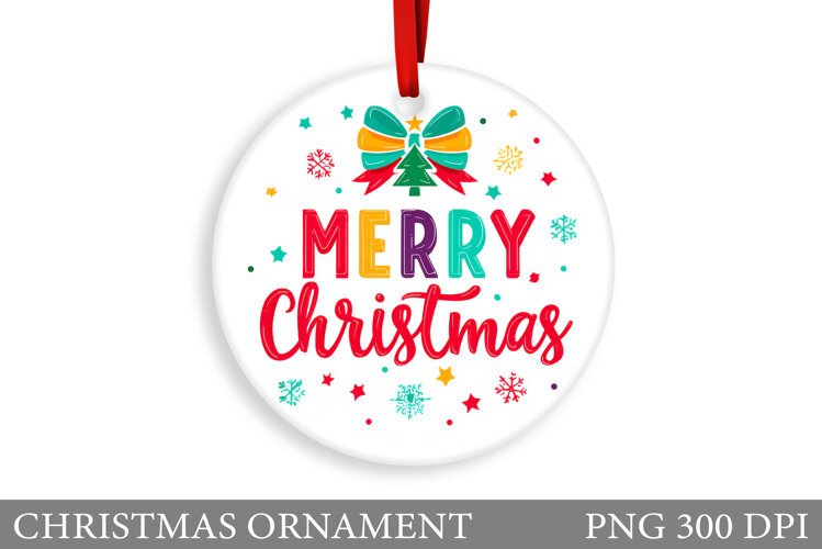 Merry Christmas Ornament. Christmas Ornament Sublimation example image 1