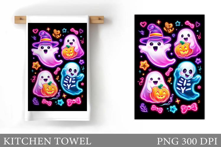 Ghost Kitchen Towel. Halloween Kitchen Towel Design