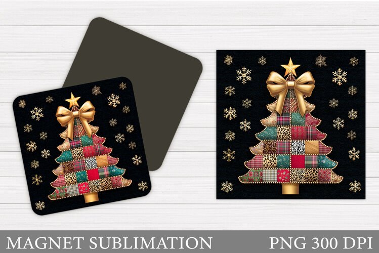 Christmas Tree Magnet Sublimation. Christmas Magnet Design example image 1