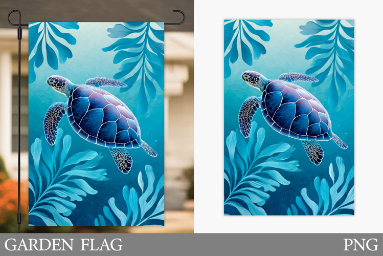 Sea Turtle Garden Flag Design. Sea Garden Flag Sublimation