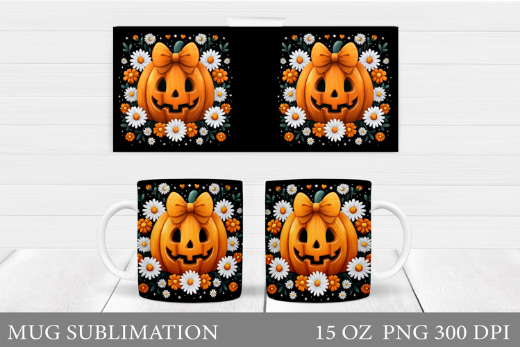 Halloween Mug Sublimation. Halloween Pumpkin Mug Design