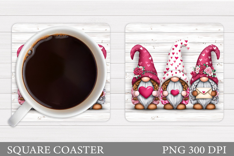 Valentines Gnome Coaster. Valentines Coaster Sublimation