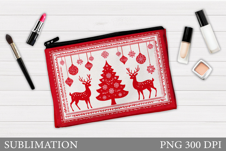 Christmas Tree Makeup Bag. Christmas Cosmetics Bag Design