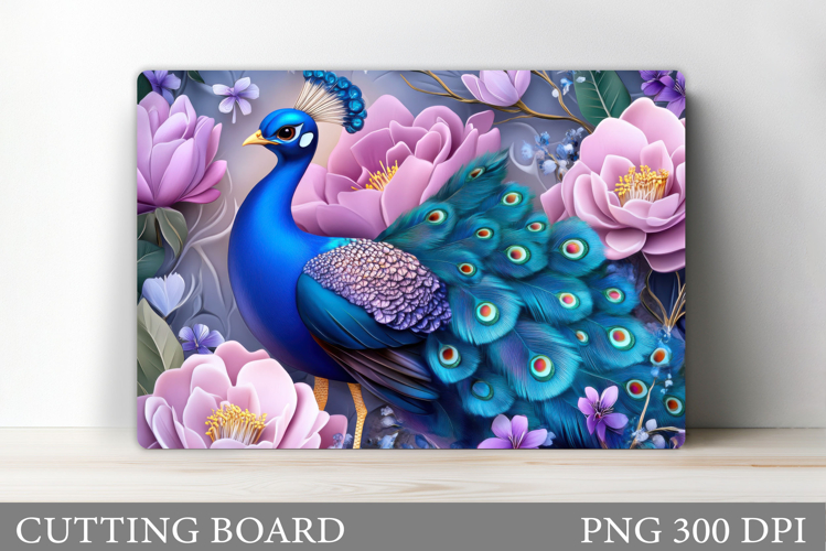 Peacock Cutting Board Design. Peacock Sublimation