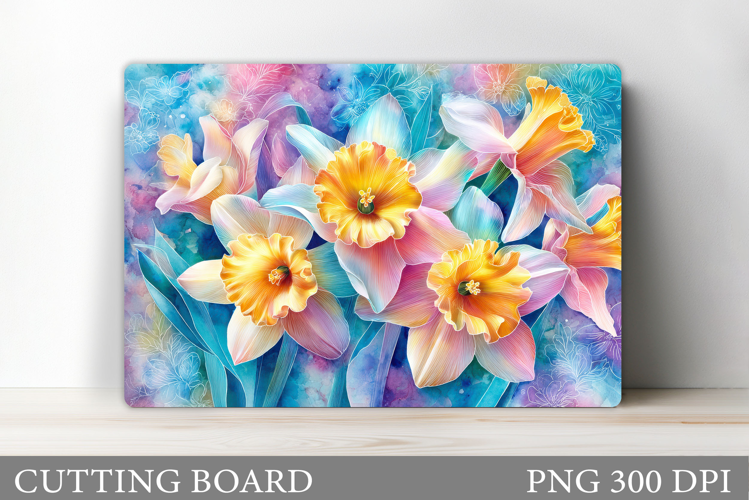 Daffodils Cutting Board. Floral Cutting Board Sublimation