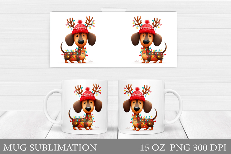 Christmas Dog Mug Design. Christmas Mug Sublimation