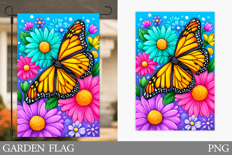 Butterfly Garden Flag Design. Butterfly Sublimation