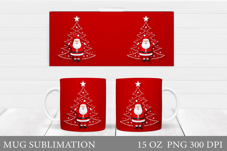 Santa Claus Mug Design. Christmas Mug Sublimation example image 1