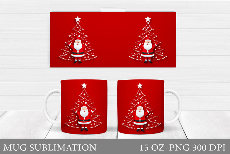 Santa Claus Mug Design. Christmas Mug Sublimation