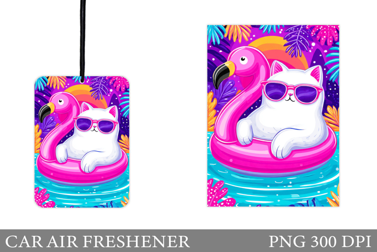 Funny Cat Car Air Freshener. Cute Cat Sublimation