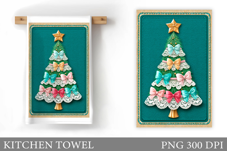 Christmas Tree Kitchen Towel. Christmas Kitchen Towel