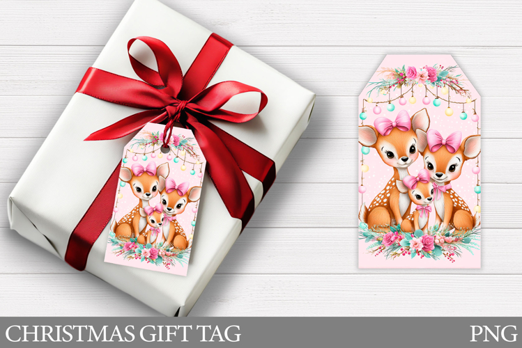 Christmas Deer Gift Tag . Christmas Gift Tag Design