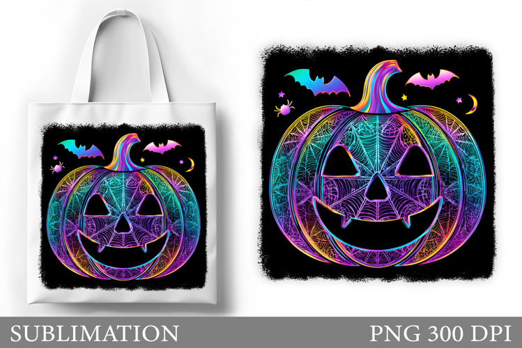 Halloween Pumpkin Sublimation. Halloween Tote Bag Design