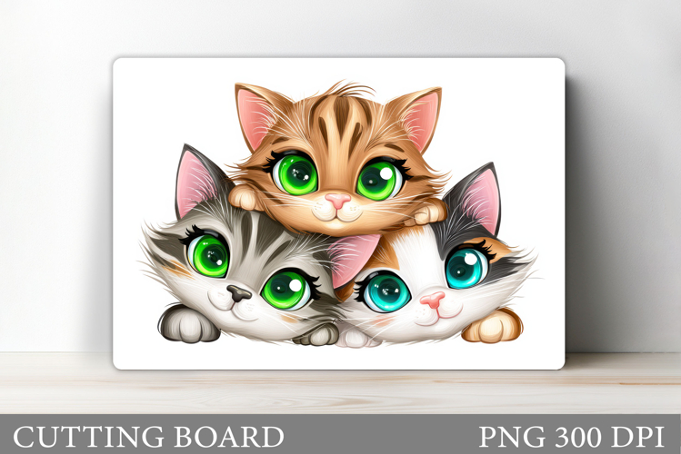 Cute Cats Cutting Board Design. Cute Cats Sublimation