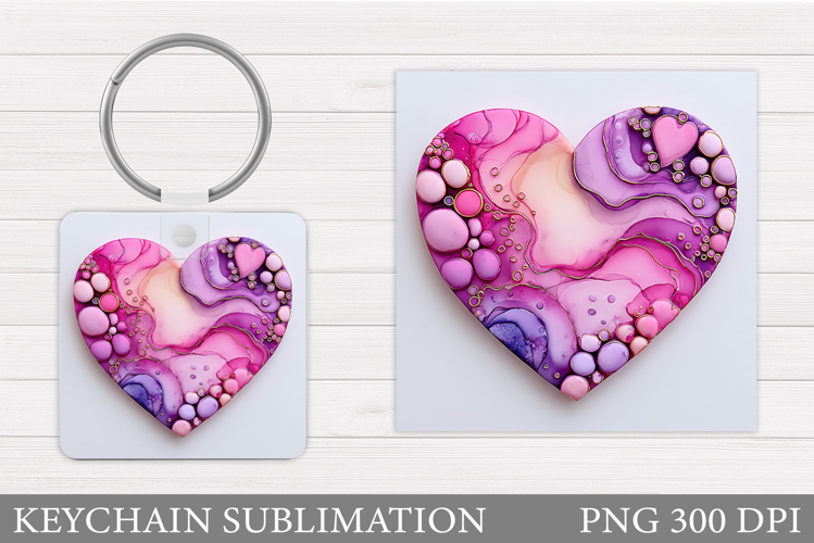 Heart Keychain Sublimation. Valentine Keychain Design