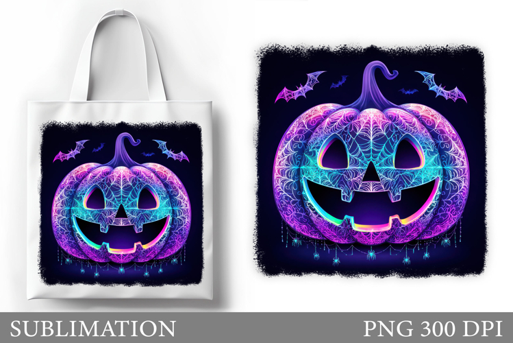 Halloween Pumpkin Sublimation. Halloween Tote Bag Design