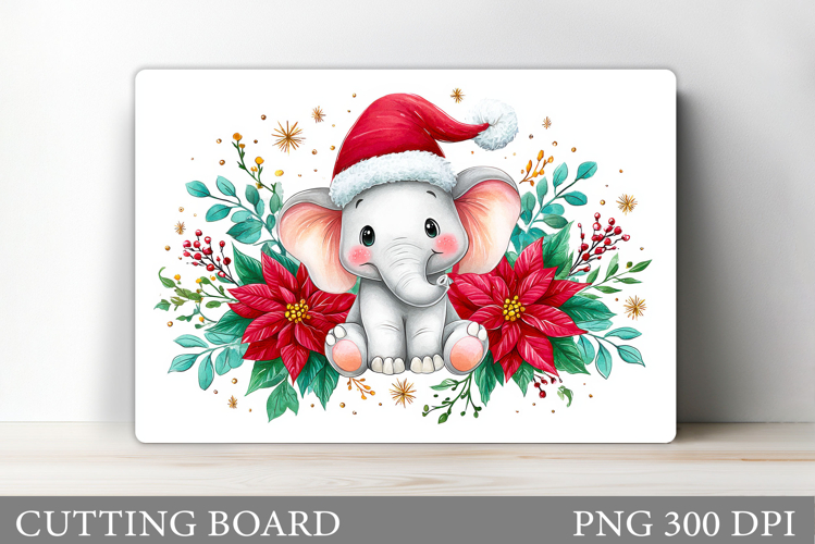Christmas Elephant Cutting Board. Christmas Cutting Board