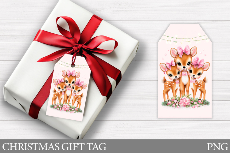 Christmas Deer Gift Tag . Christmas Gift Tag Design