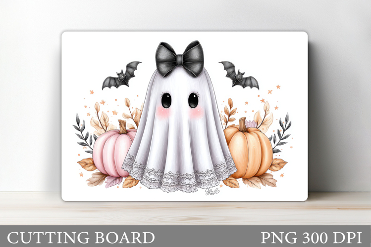 Ghost Cutting Board Sublimation. Halloween Cutting Board